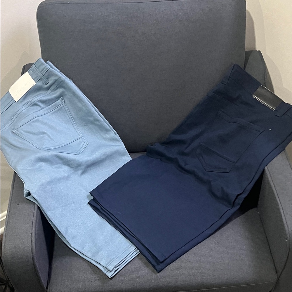 Akademiks Light Blue and Navy Jean Shorts